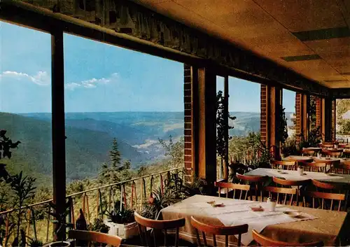 AK / Ansichtskarte  Presberg_Rheingau_Ruedesheim Gaststaette Rheingauer Alp Gastraum Ausblick