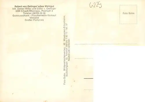 AK / Ansichtskarte  Erbach_Rheingau Robert von Oetingersches Weingut Gatraeume Freiterrasse