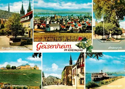 AK / Ansichtskarte 73935870 Geisenheim_Rheingau Roemerberg Rheingauer Dom Lindenplatz Schloss Johennisberg Rathaus Rheinanleger