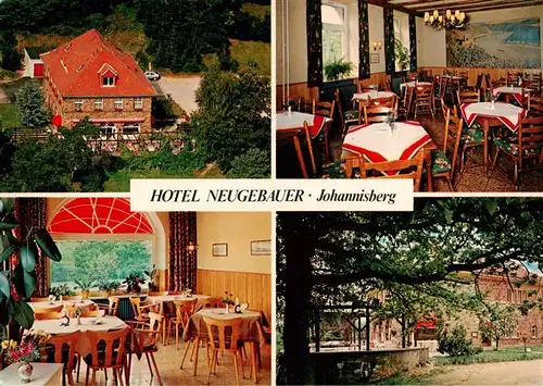 AK / Ansichtskarte  Johannisberg_Rheingau Hotel Neugebauer Gastraeume Brunnen