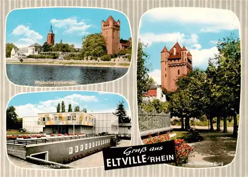 AK / Ansichtskarte 73935883 Eltville_Rhein Rheinuferpromenade Rheingauhalle Kurfuerstliche Burg