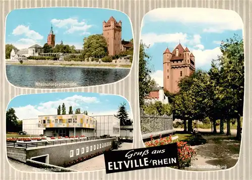 AK / Ansichtskarte 73935891 Eltville_Rhein Rheinuferpromenade Rheingauhalle Kurfuerstliche Burg