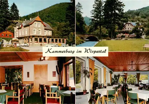 AK / Ansichtskarte 73935911 Lorch_Rheingau Waldhotel Cafe Restaurant Kammerburg im Wispertal Gastraeume