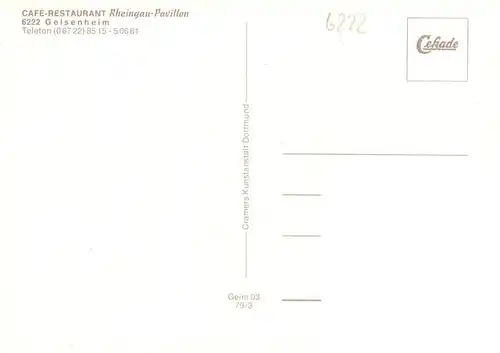 AK / Ansichtskarte  Geisenheim_Rheingau Cafe Restaurant Rheingau Pavillon Gastraeume