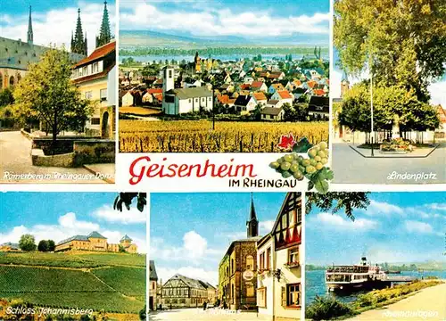 AK / Ansichtskarte 73935918 Geisenheim_Rheingau Roemberberg Panorama Lindenplatz Schloss Johannisberg Am Rathaus Rheinanlagen