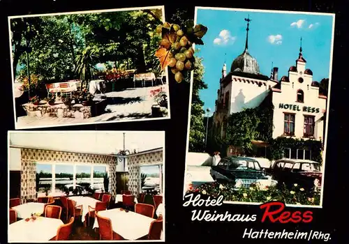 AK / Ansichtskarte 73935922 Hattenheim_Rheingau Hotel Weinhaus Ress Gastraum Terrasse