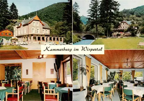 AK / Ansichtskarte 73935940 Lorch_Rheingau Waldhotel Cafe Restaurant Kammerburg im Wispertal Gastraeume 