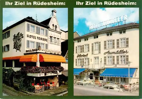 AK / Ansichtskarte 73936010 Ruedesheim_am_Rhein Hotel Traube und Hotel Aumueller