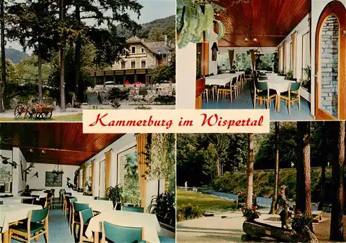 AK / Ansichtskarte 73936025 Lorch_Rheingau Waldhotel Cafe Restaurant Kammerburg im Wispertal Gastraeume Park