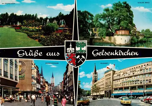 AK / Ansichtskarte 73936044 Gelsenkirchen Stadtgarten Schloss Berge Bahnhofstrasse Neumarkt