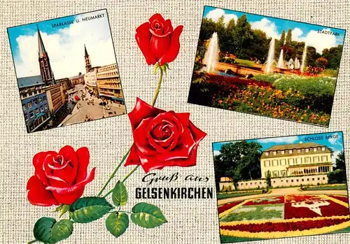 AK / Ansichtskarte 73936047 Gelsenkirchen Sparkasse Neumarkt Stadtpark Schloss Berge