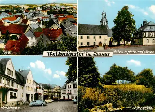AK / Ansichtskarte 73936062 Weilmuenster Total Rathausplatz und Kirche Marktplatz Moettbachtal