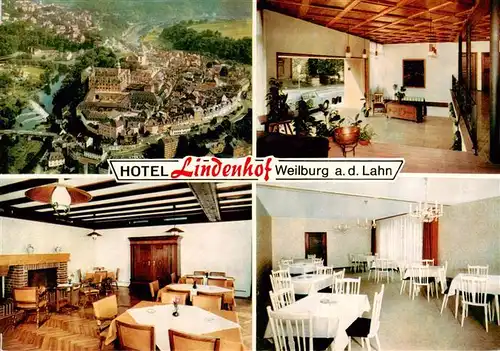 AK / Ansichtskarte  Weilburg Fliegeraufnahme Hotel Lindenhof Gastraeume