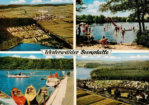 AK / Ansichtskarte  Freilingen__Westerwald Fliegeraufnahme Schwimmbad Bootsanleger Panorama