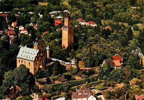 AK / Ansichtskarte  Kronberg__Cronberg_Taunus Fliegeraufnahme mit Burg