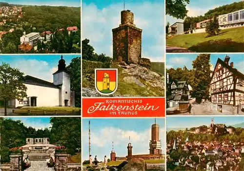 AK / Ansichtskarte  Falkenstein_Taunus Fliegeraufnahme Kirche Burg Falkenstein Fachwerhaus Gedenkstaette Panorama