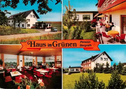 AK / Ansichtskarte 73936174 Waldbrunn_Westerwald Haus im Gruenen Pension Bergrath Terrasse Gastraum