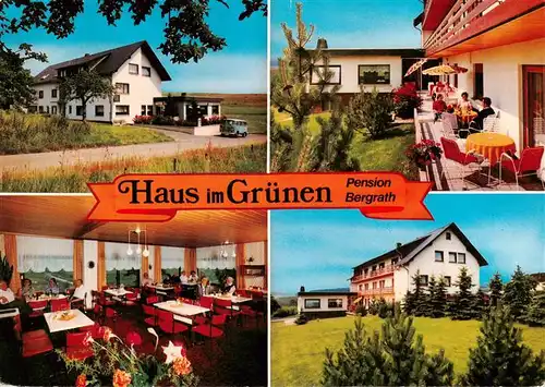 AK / Ansichtskarte  Waldbrunn_Westerwald Haus im Gruenen Pension Bergrath Terrasse Gastraum