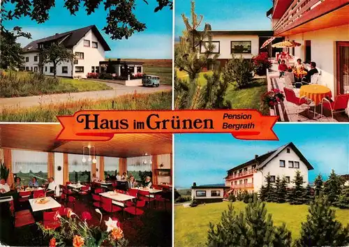 AK / Ansichtskarte  Waldbrunn_Westerwald Haus im Gruenen Pension Bergrath Terrasse Gastraum