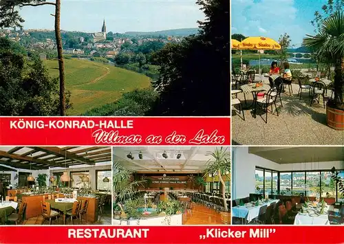 AK / Ansichtskarte 73936197 Villmar Panorama Koenig Konrad Halle Restaurant Klicker Mill Gastraeume Terrasse