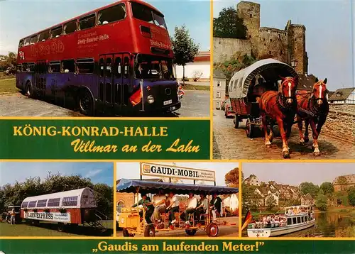 AK / Ansichtskarte  Villmar Koenig Konrad Halle Bus Pferdebus Gaudi Mobil Lahnfaehre