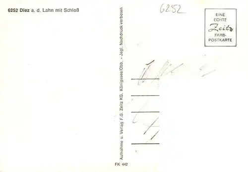 AK / Ansichtskarte  Diez_Lahn Blick zum Schloss