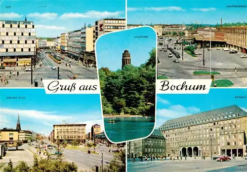 AK / Ansichtskarte 73936293 Bochum Rathausplatz Stadtpark Berliner Platz City Hauptbahnhof Rathaus