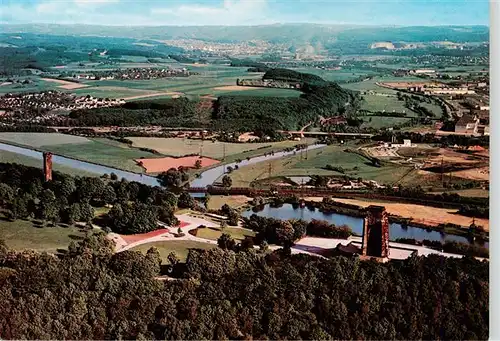 AK / Ansichtskarte  Hohensyburg_Dortmund mit Kaiser Wilhelm Denkmal Vincketurm und Ruhrtal mit Zusammenfluss von Ruhr und Lenne