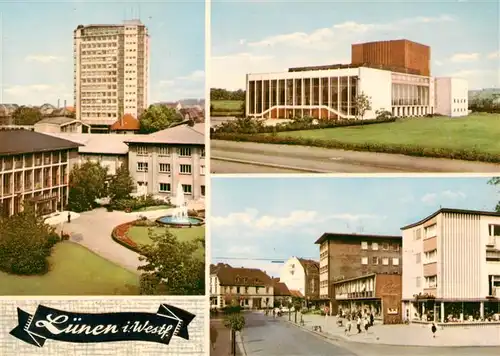 AK / Ansichtskarte  Luenen Hochhaus Stadttheater Ortspartie