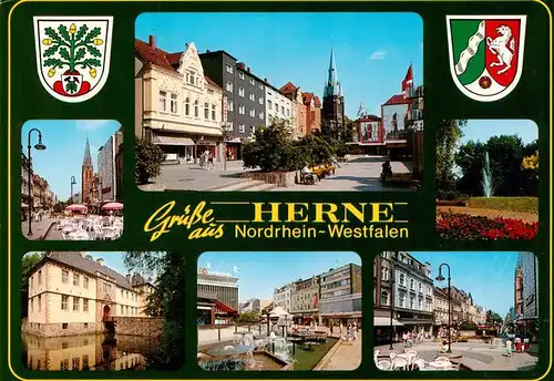 AK / Ansichtskarte 73936341 Herne__Westfalen Fussgaengerzonen Stadtplatz Park Schloss Kirche
