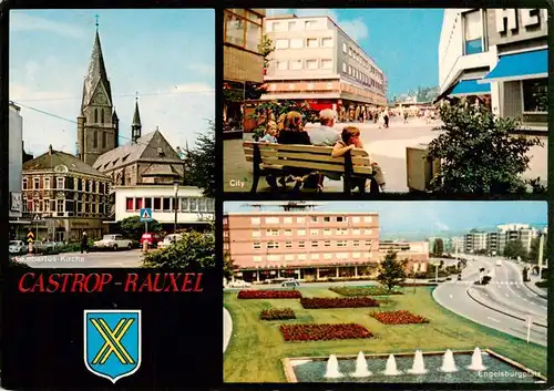 AK / Ansichtskarte  Castrop-Rauxel Lambertus Kirche City Engelsburgplatz