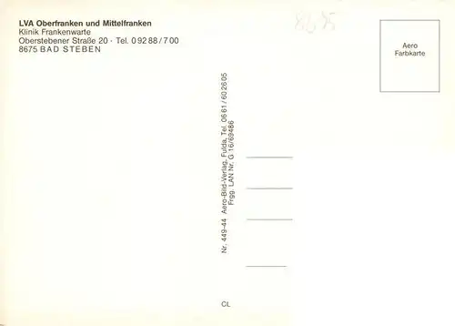 AK / Ansichtskarte 73936396 Bad_Steben LVA Oberfranken Klinik Frankenwarte 