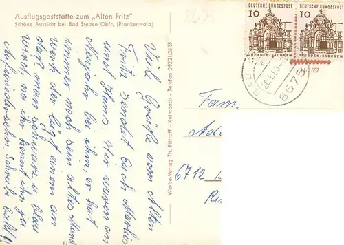 AK / Ansichtskarte  Bad_Steben Gaststaette Zum Alten Fritz Gastraum