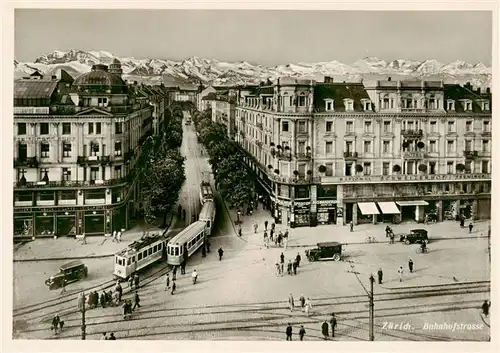 AK / Ansichtskarte  Strassenbahn_Tramway-- Zuerich Bahnhofstrasse