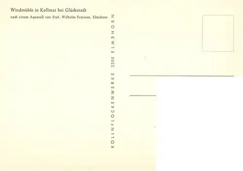 AK / Ansichtskarte  Petersen_Wilhelm_Prof._Elmshorn_Kuenstlerkarte Windmuehle in Kollmar bei Glueckstadt