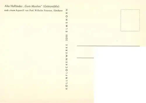 AK / Ansichtskarte  Petersen_Wilhelm_Prof._Elmshorn_Kuenstlerkarte Alte Hollaender Gort-Moolen Gruetzmuehle