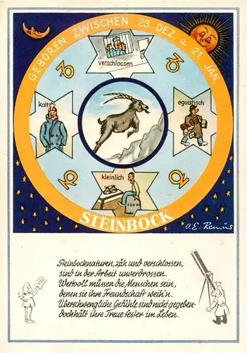 AK / Ansichtskarte  Sternzeichen_Zodiac_Sign_Signe_Zodiaque Steinbock