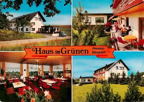 AK / Ansichtskarte 73936498 Waldbrunn_Westerwald Haus im Gruenen Pension Bergrath Gastraum Terrasse