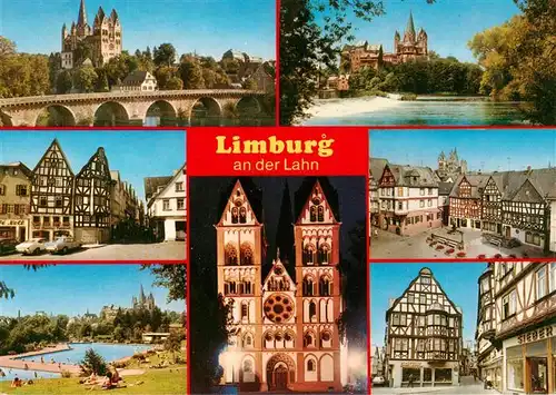 AK / Ansichtskarte  Limburg__Lahn Dom Lahnpartie Marktplatz Freibad Kirche Fachwerkhaus