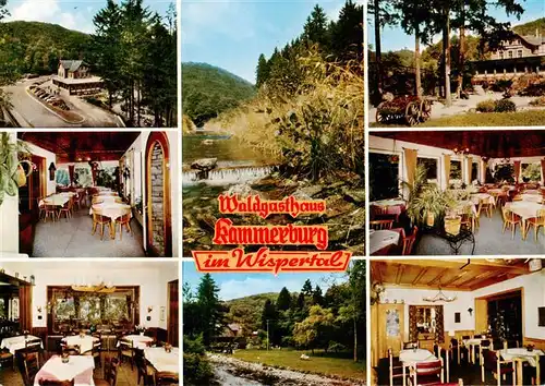 AK / Ansichtskarte  Lorchhausen_Rheingau Waldgasthaus Restaurant Kammerburg im Wispertal Gastraeume Teilansichten