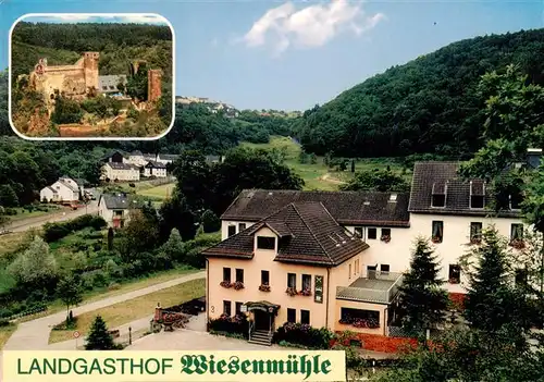 AK / Ansichtskarte 73936561 Burg_Hohenstein_Hessen Burgblick Landgasthof Wiesenmuehle