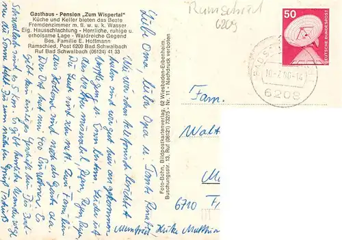 AK / Ansichtskarte  Ramschied Gasthaus Pension Zum Wispertal Gastraum Bar Pavillon Waldpartie
