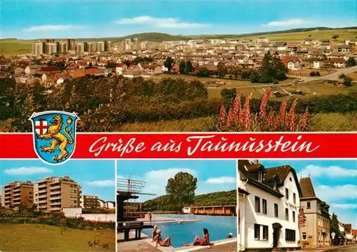 AK / Ansichtskarte  Hahn_Taunus Panorama Wohnblocks Freibad Gasthaus