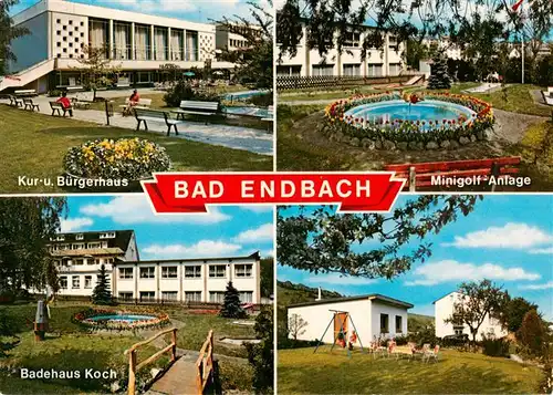 AK / Ansichtskarte  Bad_Endbach Kur- und Buergerhaus Minigolf Badehaus Bungalows