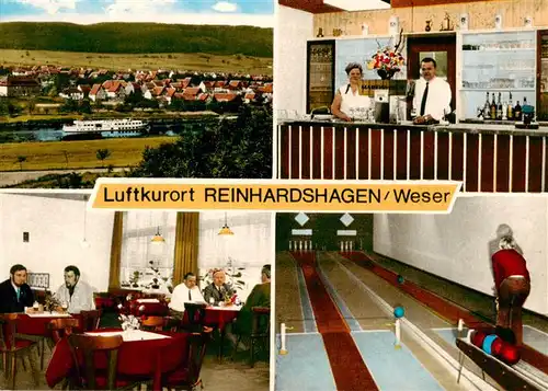 AK / Ansichtskarte 73936656 Reinhardshagen Weserpartie Restaurant im Ahletal Rezeption Gaststube Kegelbahn