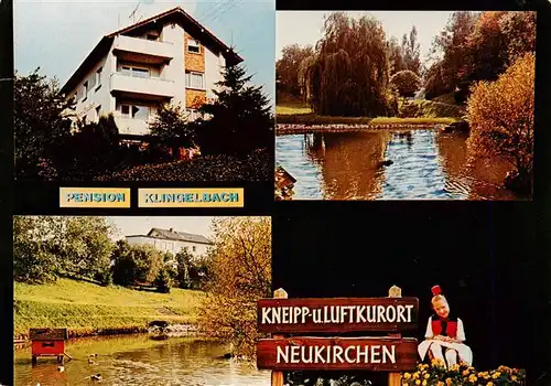 AK / Ansichtskarte 73936702 Neukirchen_Knuellgebirge Pension Klingelbach Schwanenteich