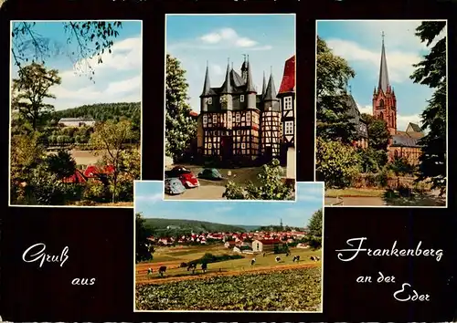 AK / Ansichtskarte  Frankenberg__Eder Panorama Rathaus Kirche Ortsansicht