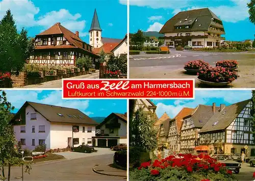 AK / Ansichtskarte  Zell_Harmersbach Kurklinik Ortenau Haus Christensen Pfarrhofgraben und Hauptstrasse