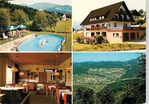 AK / Ansichtskarte 73936770 Unterharmersbach Schwimmbad Pension Cafe Roch Gaststube Panorama