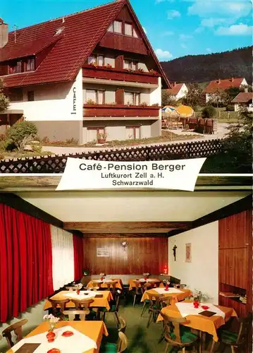 AK / Ansichtskarte  Zell_Harmersbach Cafe Pension Berger Gastraum